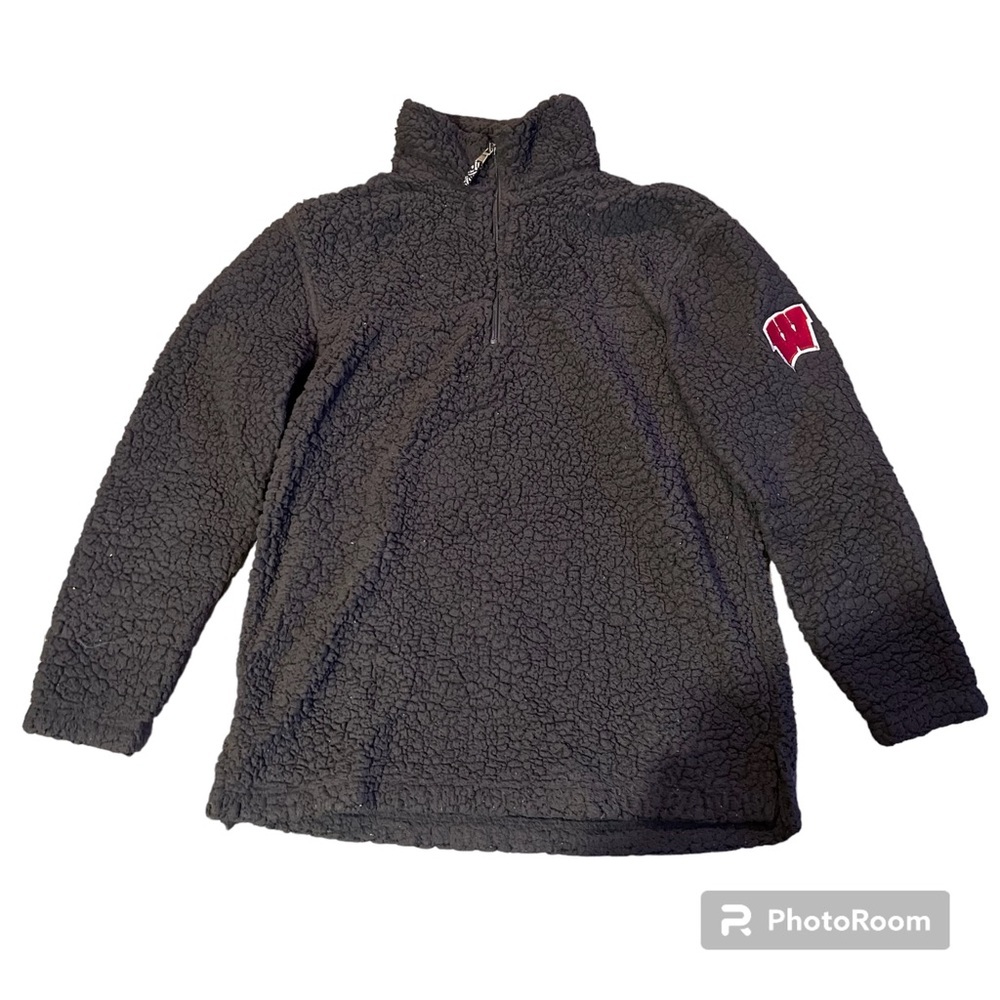 Wisconsin Badgers Quarter zip sweater Grey Womens Small